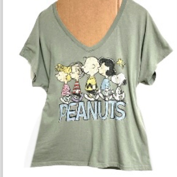 PEANUTS Snoopy Charlie Brown Lucy Sally Linus Woodstock Green Womens Small - Picture 6 of 11